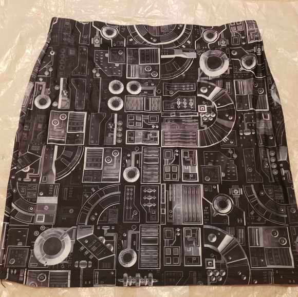 Dvstrial Dystopian Future Streetwear Cyberpunk Pencil Skater Skirt - Picture 3 of 10